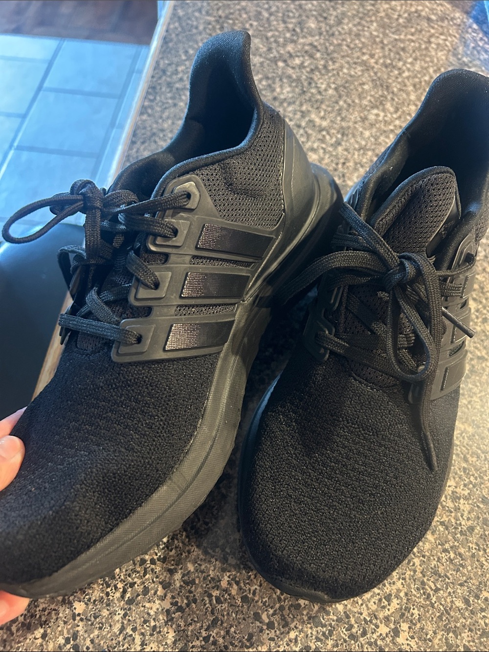 Men's Adidas Black Athletic Running Shoes - Unbranded